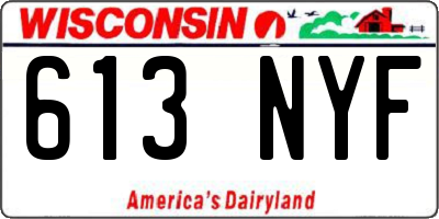 WI license plate 613NYF