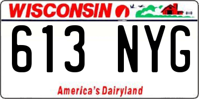 WI license plate 613NYG