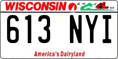 WI license plate 613NYI