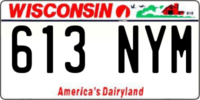 WI license plate 613NYM