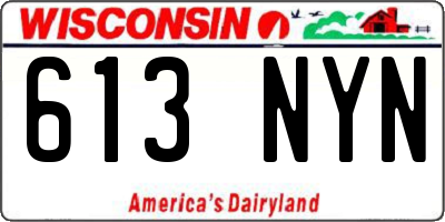WI license plate 613NYN