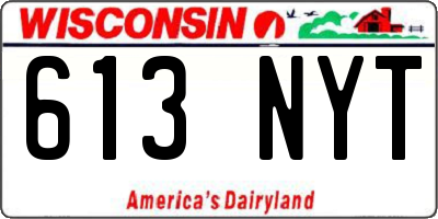WI license plate 613NYT