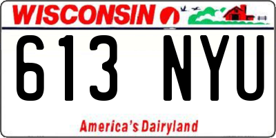 WI license plate 613NYU