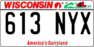 WI license plate 613NYX