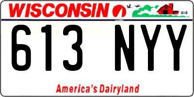 WI license plate 613NYY