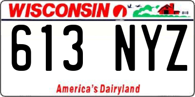 WI license plate 613NYZ