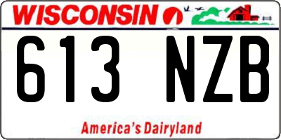 WI license plate 613NZB