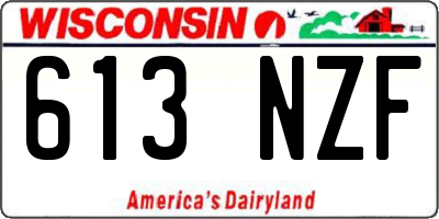 WI license plate 613NZF