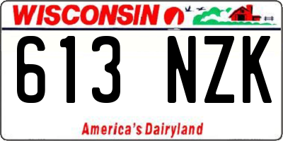 WI license plate 613NZK