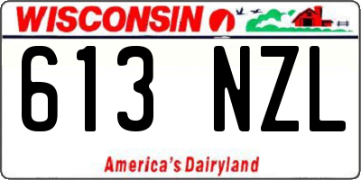 WI license plate 613NZL