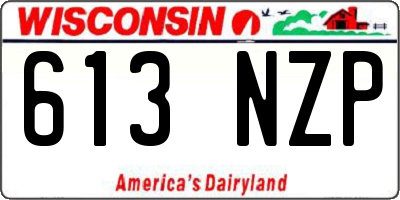WI license plate 613NZP