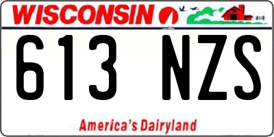 WI license plate 613NZS