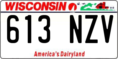WI license plate 613NZV