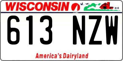 WI license plate 613NZW