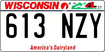 WI license plate 613NZY