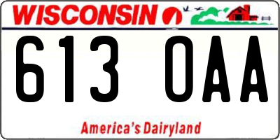 WI license plate 613OAA