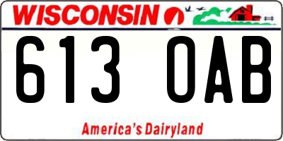 WI license plate 613OAB