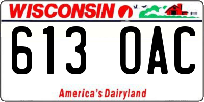 WI license plate 613OAC