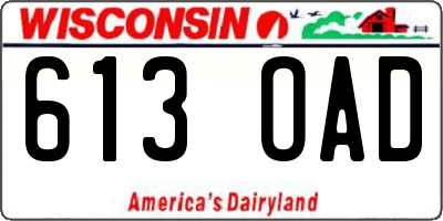 WI license plate 613OAD