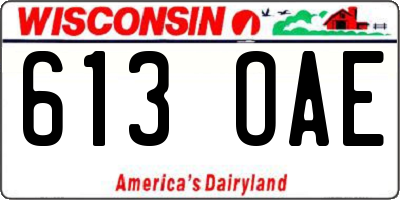 WI license plate 613OAE