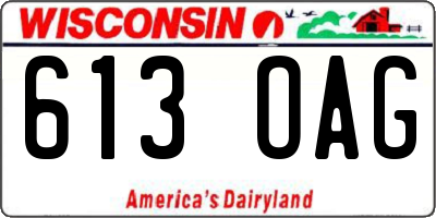 WI license plate 613OAG