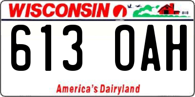 WI license plate 613OAH
