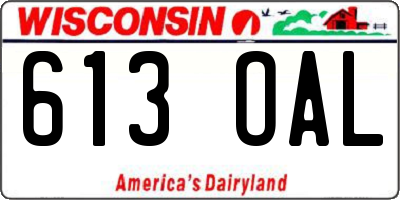 WI license plate 613OAL