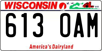 WI license plate 613OAM