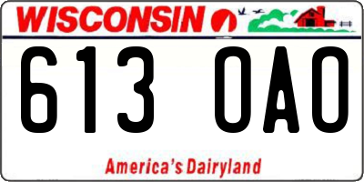 WI license plate 613OAO