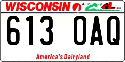 WI license plate 613OAQ