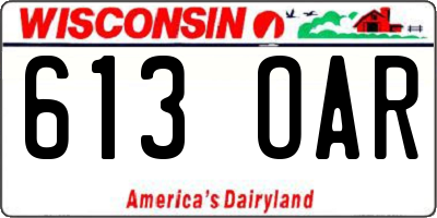 WI license plate 613OAR