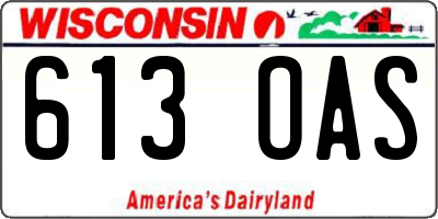 WI license plate 613OAS