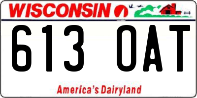 WI license plate 613OAT