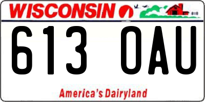 WI license plate 613OAU