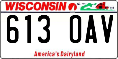 WI license plate 613OAV
