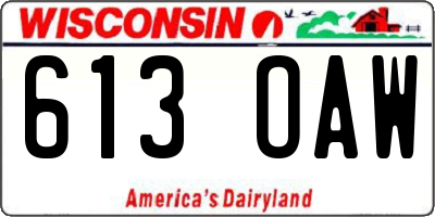 WI license plate 613OAW