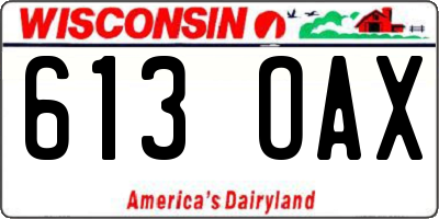 WI license plate 613OAX