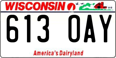 WI license plate 613OAY