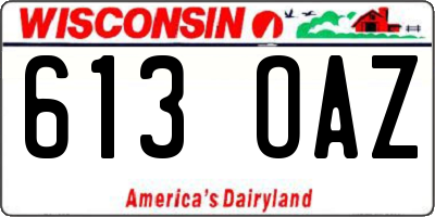 WI license plate 613OAZ