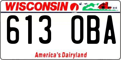 WI license plate 613OBA