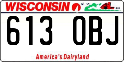 WI license plate 613OBJ