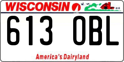 WI license plate 613OBL