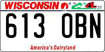 WI license plate 613OBN