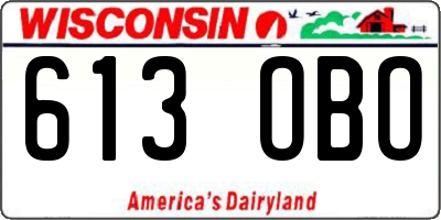 WI license plate 613OBO