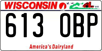 WI license plate 613OBP