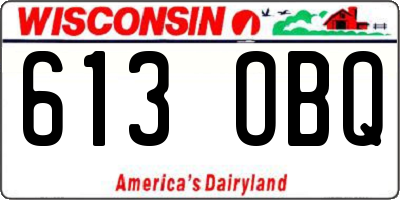 WI license plate 613OBQ