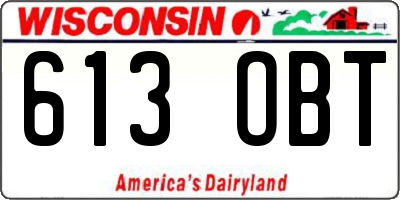WI license plate 613OBT