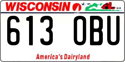 WI license plate 613OBU