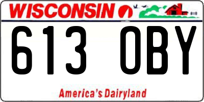 WI license plate 613OBY
