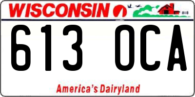 WI license plate 613OCA